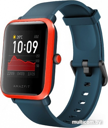 Умные часы Amazfit Bip S (красно-оранжевый/темно-синий)