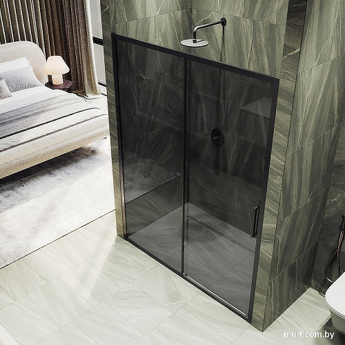 Душевая дверь MaybahGlass 195x150 MGD-1285-6 (графит/черный)