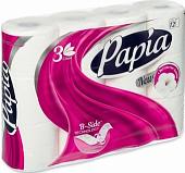 Туалетная бумага Papia Белая (3 слоя, 12 рулонов)