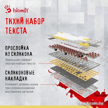 Клавиатура A4Tech Bloody S87 Energy White (Bloody BLMS Red Plus)