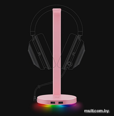 Подставка для наушников Razer Base Station V2 Chroma Quartz Pink