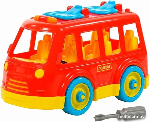Конструктор Полесье 71248 Автобус (красный)