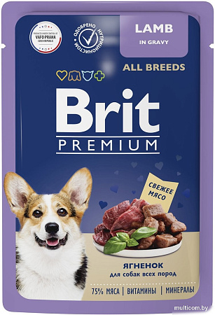 Brit Premium для взрослых собак всех пород с ягненком в соусе 85 г