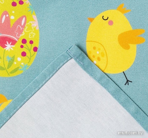Полотенце Этель Пасхальные цыплята 4778284 (бирюзовый/желтый)
