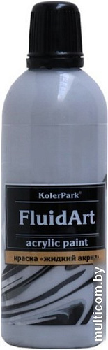 Акриловая краска KolerPark Fluid Art Жидкий акрил (серый, 80 мл)