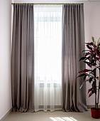 Комплект штор Decoretto Канвас основной КСО-K27 3.25x2.5 м (серый, 2 шт)