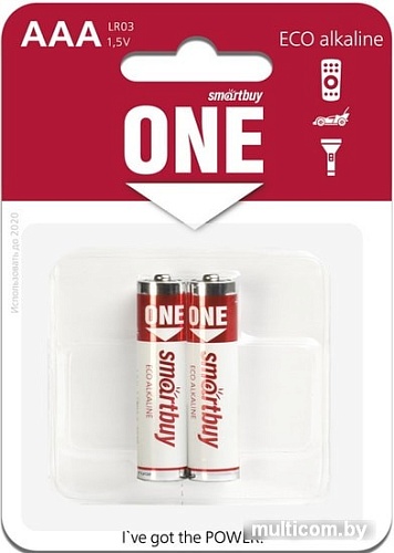 Батарейки SmartBuy One AAA 2шт. LR03