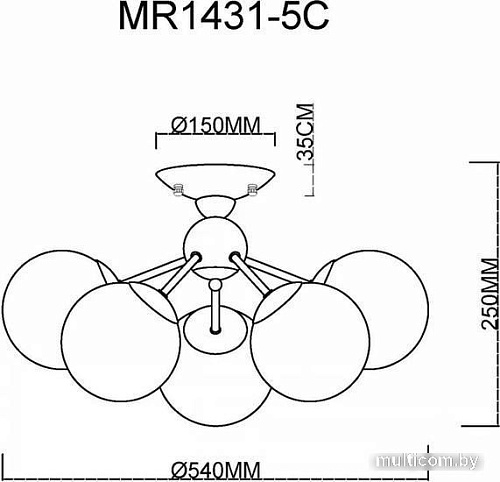 Люстра средней высоты Myfar Kate MR1431-5C