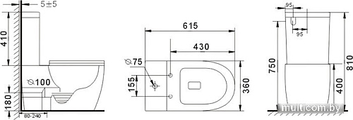 Унитаз Gid Tr2177BL (черный матовый)