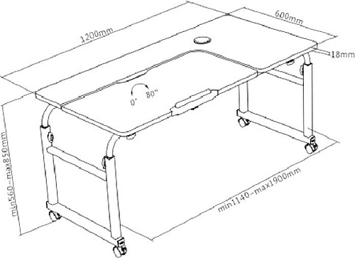 Стол ErgoSmart Overbed Big Desk (дуб натуральный/белый)