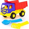 Набор игрушек для песочницы Полесье Самосвал Салют с совком и грабельками 8991