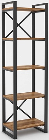 Стеллаж Hype Mebel Стандарт 50x170 (черный/дуб галифакс олово)