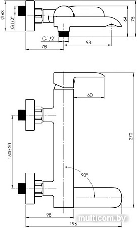 Смеситель Rubineta Ultra-10/K (SW) (черный)