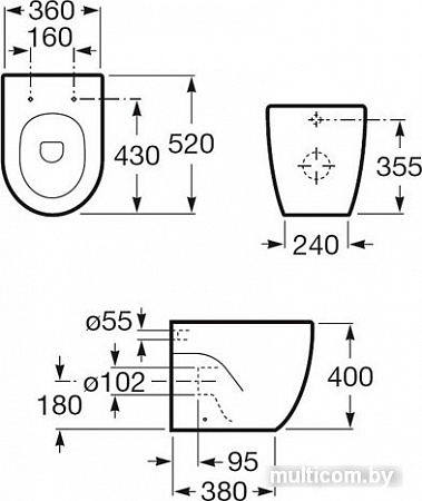 Унитаз Roca Meridian (347247000 + 8012A2004) с пневмокрышкой