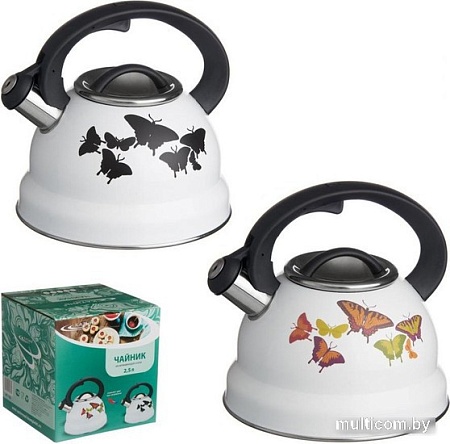 Чайник со свистком Катунь КТ-132 (бабочки)
