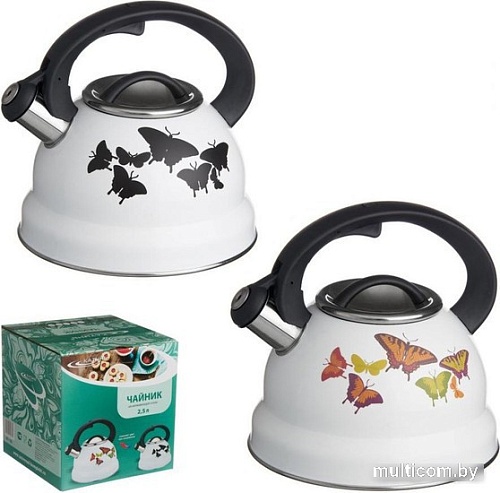 Чайник со свистком Катунь КТ-132 (бабочки)