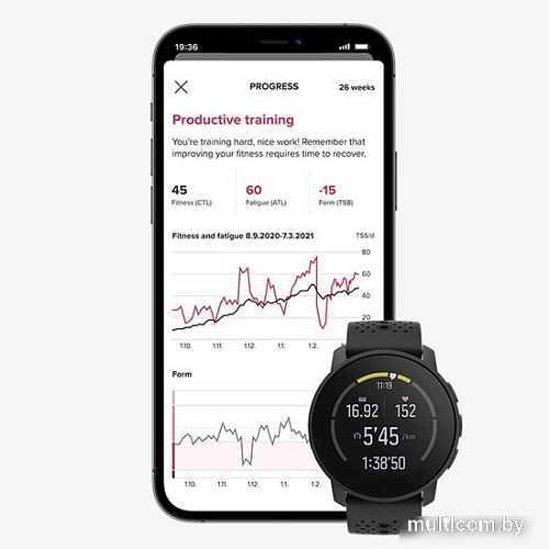 Умные часы Suunto 9 Peak Titanium (синий гранит)
