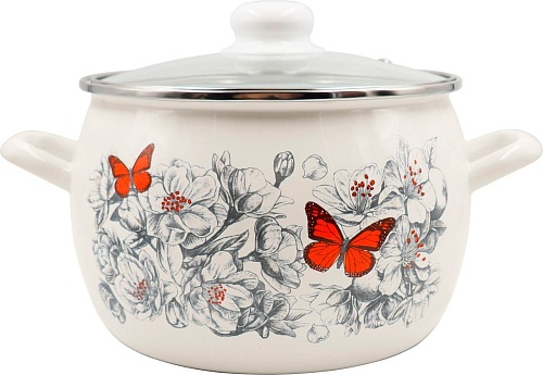 Кастрюля Лысьвенские эмали Яблоневый цвет 4213АП2/4Жм