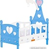 Кроватка для кукол Полесье сборная №3 62055 (6 элементов, голубой/белый)