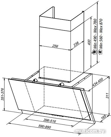 Кухонная вытяжка Faber Grexia Gres DG/BK A60 330.0543.464