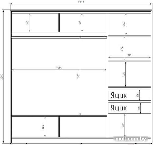 Шкаф-купе Рэйгрупп 233450 TTX Elgon РГ-07.02 (дуб торонто/хром)