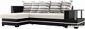 Угловой диван Stolline Лорд 2017003200024 (левый, белый/черный)