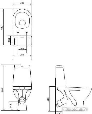 Унитаз Cersanit Granta [S-KO-GRA031-3-6-DL-w]