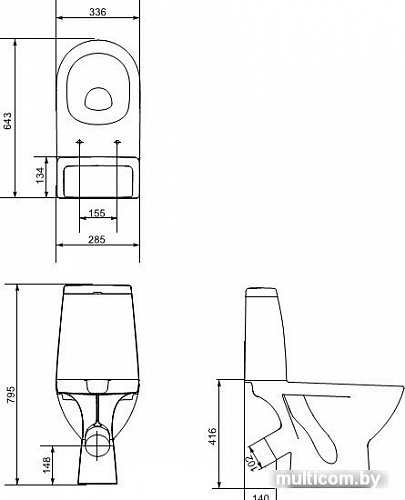 Унитаз Cersanit Granta [S-KO-GRA031-3-6-DL-w]