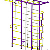 Детский спортивный комплекс Пионер С5ЛМ (пурпурный/желтый)
