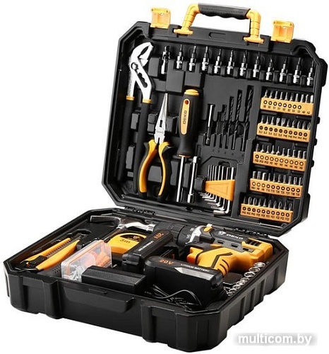 Дрель-шуруповерт Deko DKCD20FU-Li SET 195 063-4135 (с 2-мя АКБ, кейс, набор оснастки)