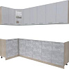 Готовая кухня Интерлиния Мила 12x26 без столешницы (серебристый/бетон)