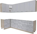 Готовая кухня Интерлиния Мила 12x26 без столешницы (серебристый/бетон)