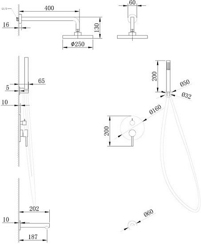 Душевая система Abber Emotion AF8817 (хром)