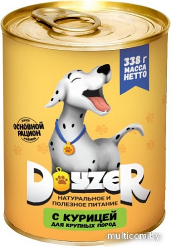 Консервированный корм для собак Doyzer с курицей для крупных пород 338 г
