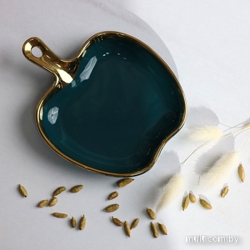 Блюдо AksHome Moonshine 18 (темно-зеленый/золото)