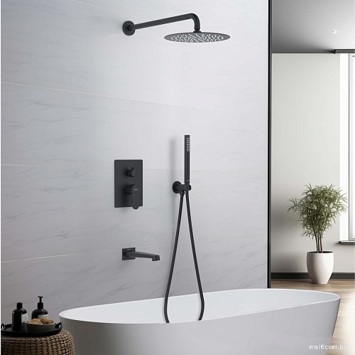 Душевая система Aquatek Оберон AQ1273MB (черный матовый)