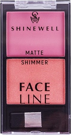 Румяна Shinewell двойные с матовым и шиммер эффектом №2