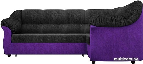 Угловой диван Mebelico Карнелла 60284 (черный/фиолетовый)
