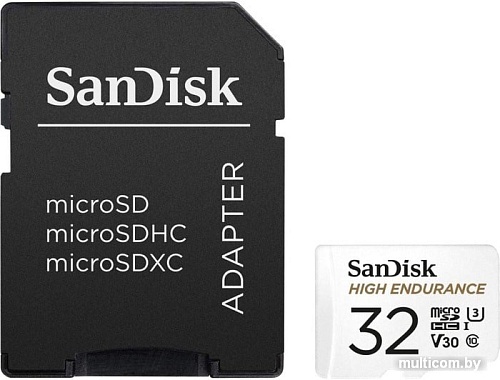 Карта памяти SanDisk High Endurance microSDHC SDSQQNR-032G-GN6IA 32GB (с адаптером)