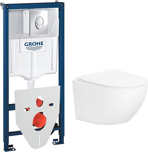 Унитаз подвесной Lauter Sulzdorf + GROHE Rapid SL 38721001 + панель GROHE 37131000 (белый с микролифтом)