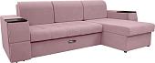 Диван Сириус Лидер-13 с оттоманкой НПБ 285x165 (Eva 14 велюр темно-розовый)