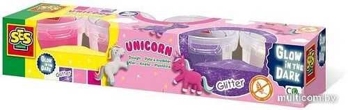 Набор для лепки SES Creative Единорог с блестками Светится в темноте 00471