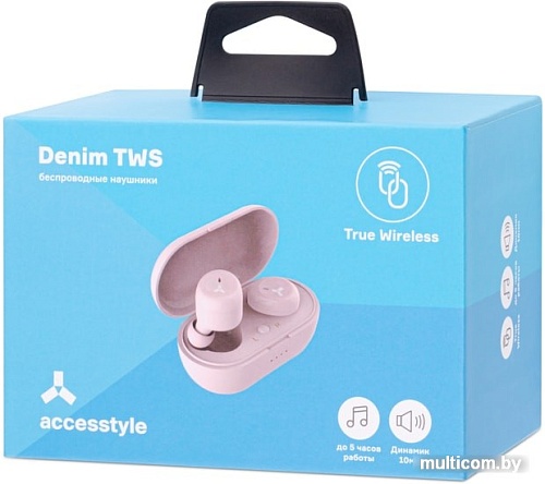 Наушники AccesStyle Denim TWS (розовый)