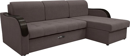 Диван Сириус Лидер-1 c оттоманкой НПБ 260x165 (Eva 06 велюр темно-серый)