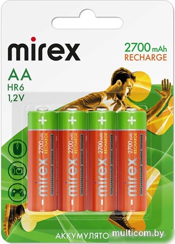 Аккумулятор Mirex AA 2700mAh 1 шт 23702-HR6-27-E4