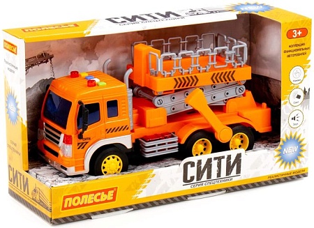Автомобиль с подъемником Полесье Сити 89748 (оранжевый)
