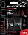 Карта памяти QUMO microSDHC QM8GMICSDHC10U1 8GB (с адаптером)