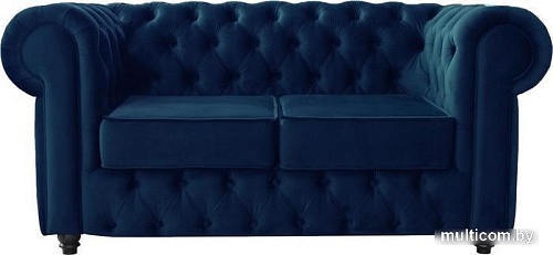 Диван Brioli Честерфилд двухместный (микровелюр, В69 синий)