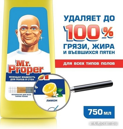 Средство для напольных покрытий Mr. Proper Лимон 0.75 л