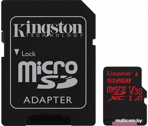 Карта памяти Kingston Canvas React SDCR/512GB microSDXC 512GB + адаптер